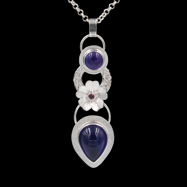 Eternal Flora Purple Amethyst Silver Pendant