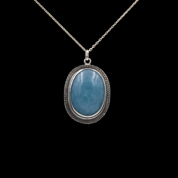 Tranquil Waves Milky Aquamarine Silver Pendant