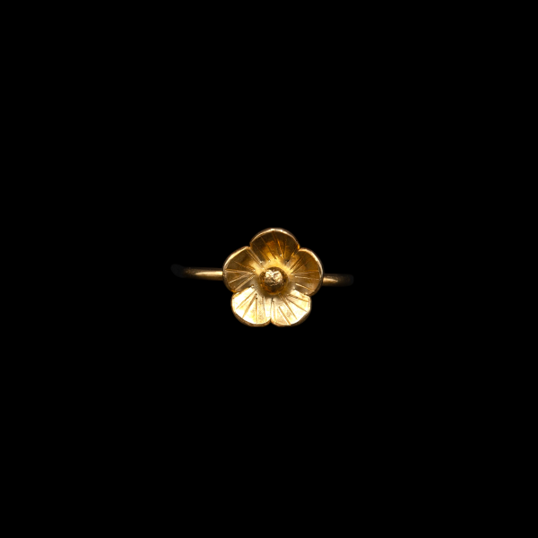Gold Plated Sterling Silver Delicate Flower Ring